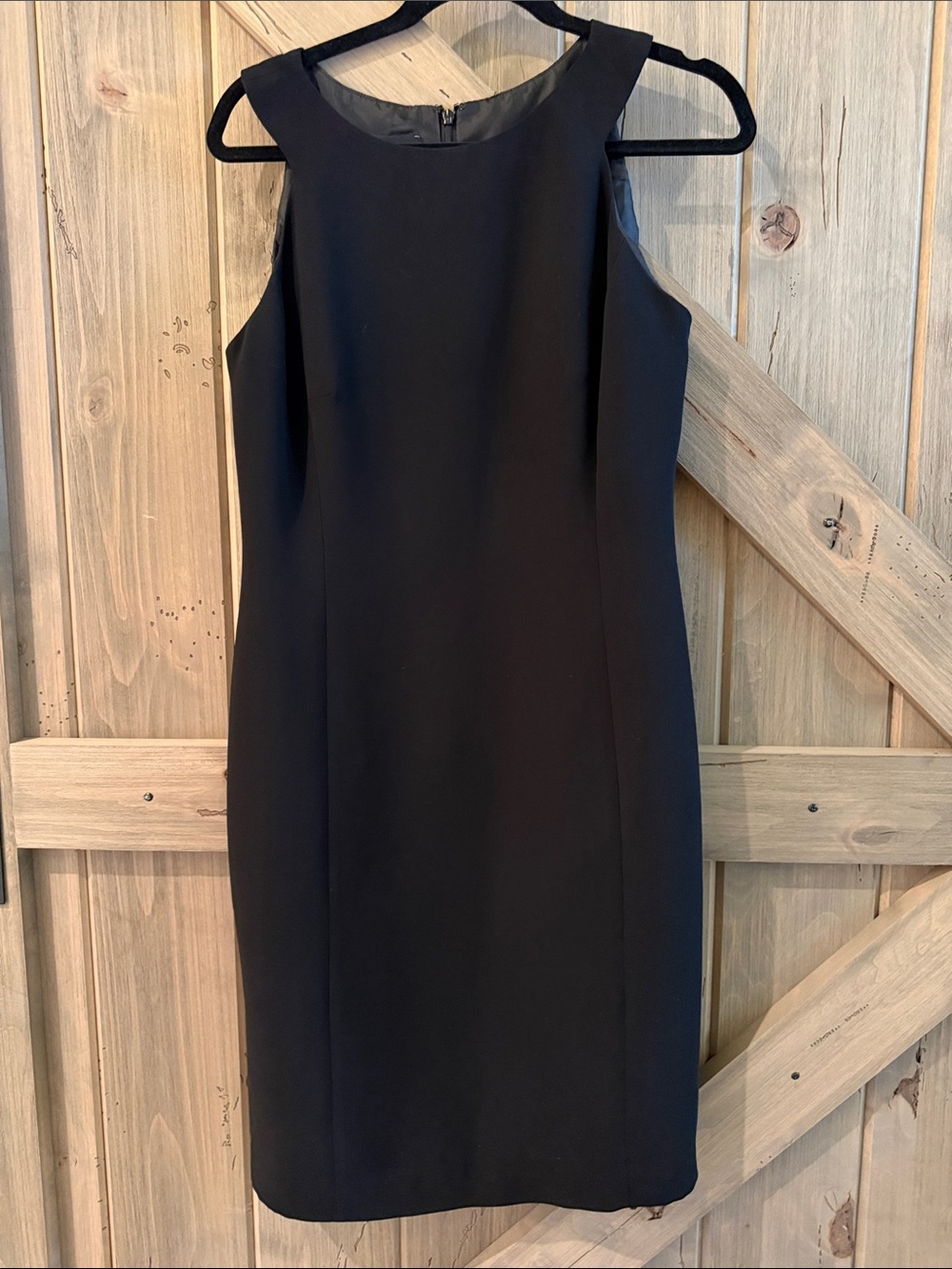 Jones New York Black Sleeveless Midi Sheath Dress